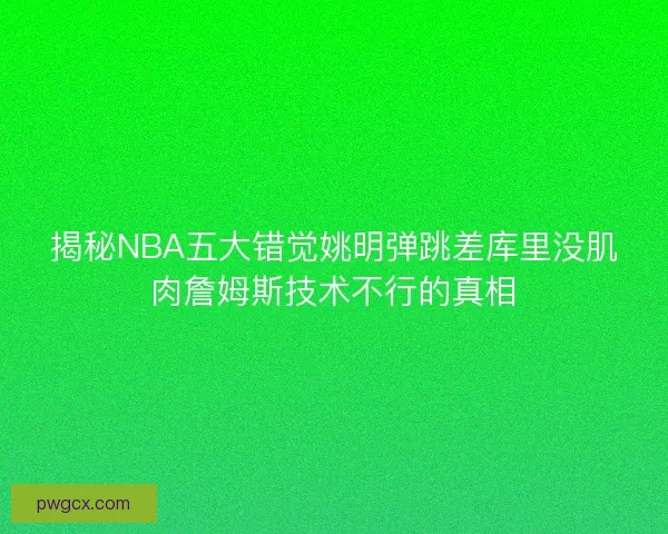 揭秘NBA五大错觉姚明弹跳差库里没肌肉詹姆斯技术不行的真相